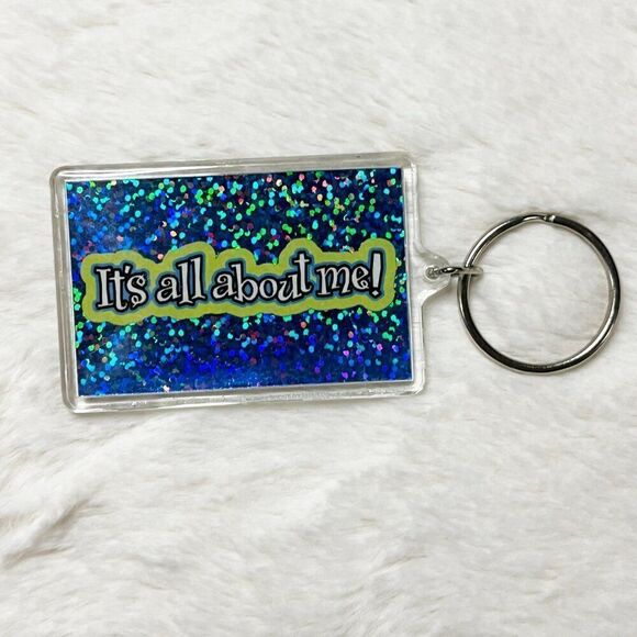 🔮 5/$25 Disney Peter Pan Tinker Bell Holographic It's All About Me!‎ Keychain - Picture 2 of 3